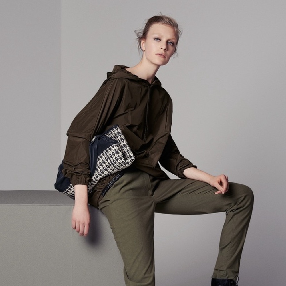 Maje calliope poncho windbreaker green rain jacket